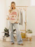 OU Sooners Wave Arch Sand Thrifted Sweatshirt