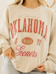 OU Sooners Wave Arch Sand Thrifted Sweatshirt