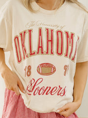 OU Sooners Wave Arch Vintage White Ellie Perfect Tee