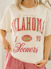 OU Sooners Wave Arch Vintage White Ellie Perfect Tee