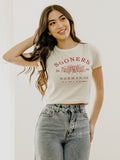 OU Stadium Coordinates Off White Micro Cropped Tee