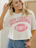 OU Wonka Football Off White Cropped Tee