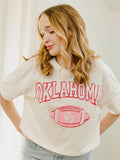 OU Wonka Football Off White Cropped Tee