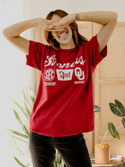 OU/SEC TAP Crimson Thrifted Tee