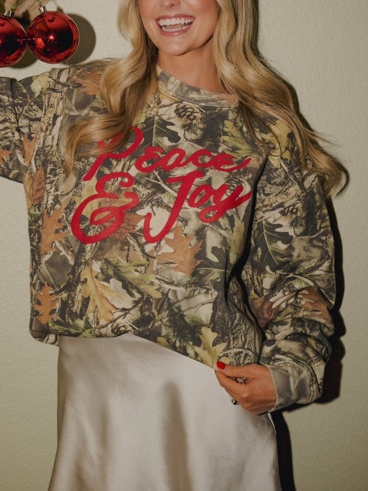 Peace & Joy Camouflage Sweatshirt