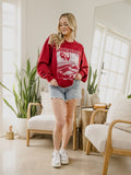 Pink Floyd Arkansas Razorbacks Animals Cardinal Thrifted Sweatshirt