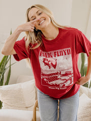 Pink Floyd Arkansas Razorbacks Animals Cardinal Thrifted Tee