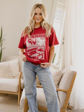 Pink Floyd Arkansas Razorbacks Animals Cardinal Thrifted Tee