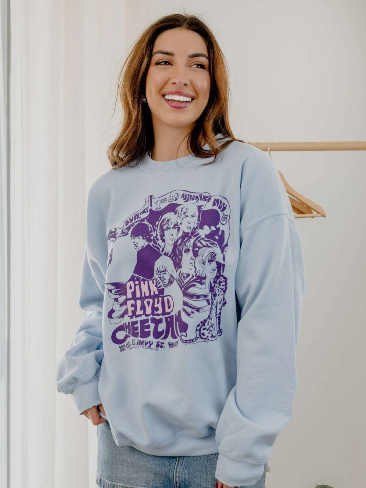 Pink Floyd Cheetah Flyer Blue Thrifted Sweatshirt
