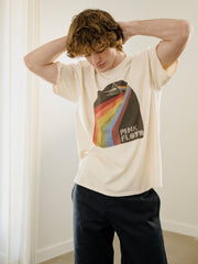 Pink Floyd Dark Side of The Moon Off White Thrifted Distressed Tee