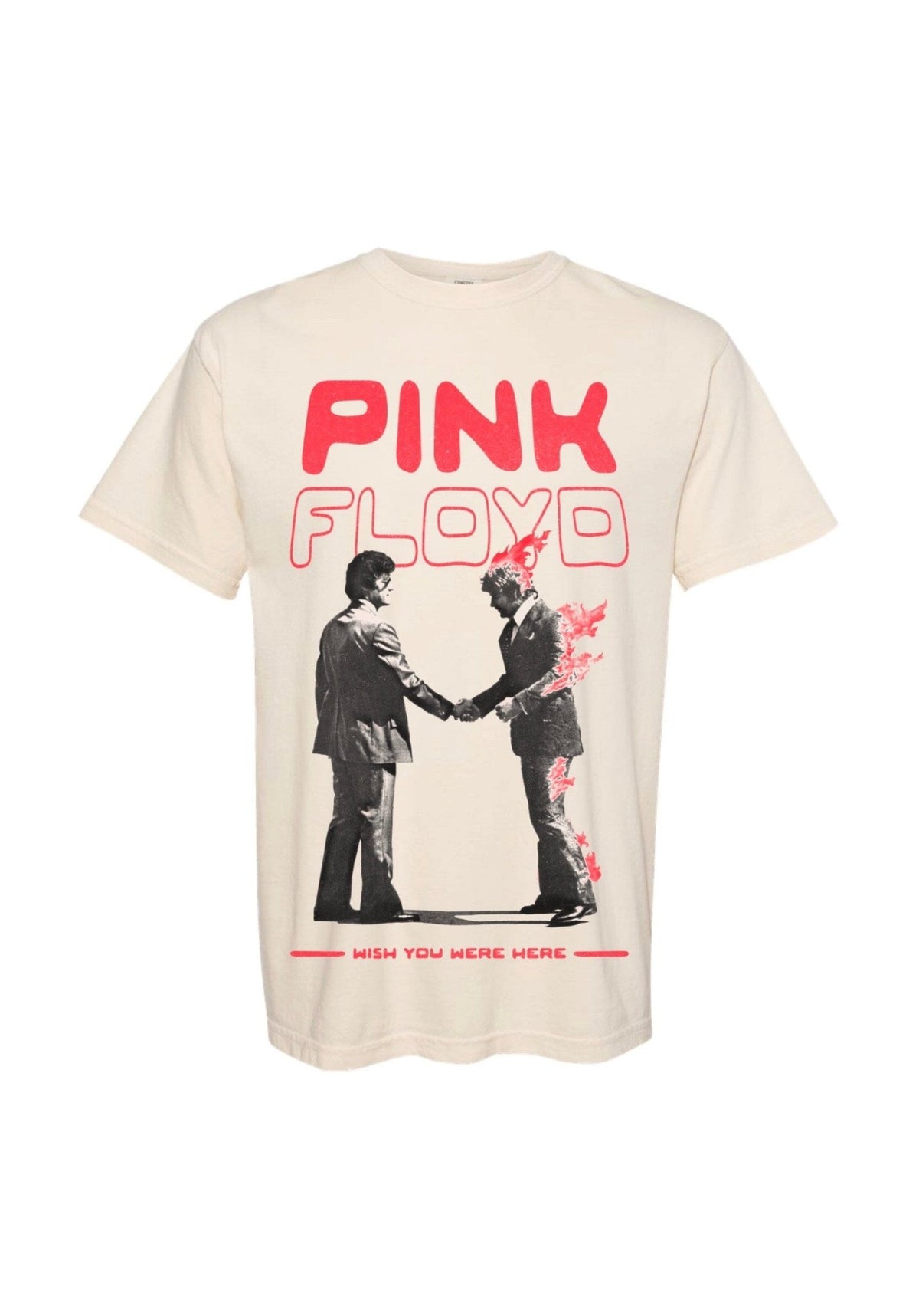 Pink Floyd Wish You Were Here Off White Thrifted Distressed Tee