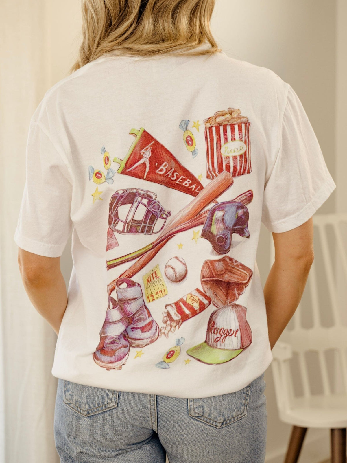 Play Ball Baseball Memorabilia White Tee