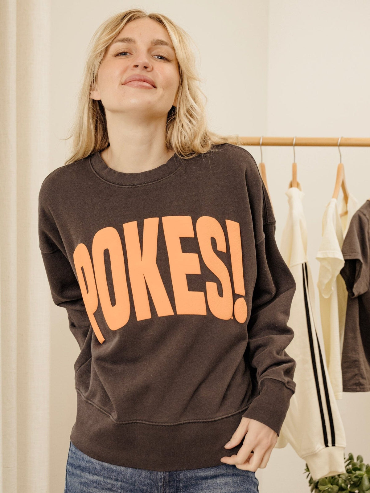 Pokes Mono Puff Ink Smoke Oversized Crew Hi-Dive Sweatshirt