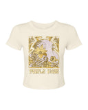 Purple Haze Off White Micro Cropped Tee