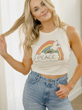 Rainbow Dove Off White Micro Cropped Tank