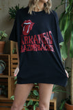 Rolling Stones Arkansas Razorbacks Dazed Black Thrifted Tee