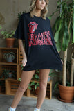 Rolling Stones Arkansas Razorbacks Dazed Black Thrifted Tee