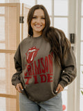 Rolling Stones Bama Crimson Tide Dazed Charcoal Thrifted Sweatshirt