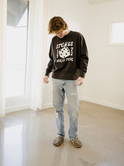 Rolling Stones Dice Smoke Hi-Dive Oversized Crew Sweatshirt