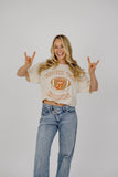Rolling Stones Hook 'Em Horns Football Lick Off White Thrifted Tee