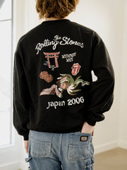 Rolling Stones Japan 2006 Black Thrifted Sweatshirt (FINAL SALE)