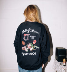 Rolling Stones Japan 2006 Black Thrifted Sweatshirt (FINAL SALE)