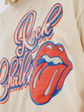 Rolling Stones KU Jayhawks Malibu Puff Ink Off White Thrifted Tee