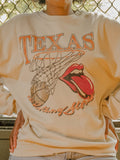 Rolling Stones Longhorns Basketball Net Sand Thrifted Sweatshirt