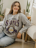 Rolling Stones LSU Tigers College Seal Gray Thrifted Sweatshirt