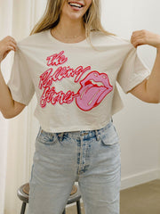 Rolling Stones Malibu Puff Ink White Cropped Tee