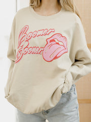 Rolling Stones OU Malibu Puff Ink Sand Thrifted Sweatshirt