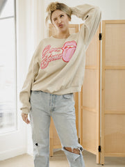 Rolling Stones OU Malibu Puff Ink Sand Thrifted Sweatshirt