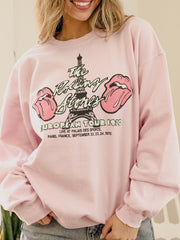 Rolling Stones Paris Puff Ink Pink Thrifted Sweatshirt
