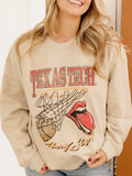 Rolling Stones Texas Tech Basketball Net Sand Thrifted Sweatshirt
