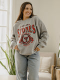 Rolling Stones Texas Tech College Seal Gray Thrifted Sweatshirt