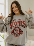 Rolling Stones Texas Tech College Seal Gray Thrifted Sweatshirt