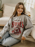 Rolling Stones Texas Tech College Seal Gray Thrifted Sweatshirt