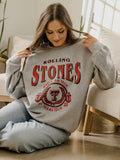 Rolling Stones Texas Tech College Seal Gray Thrifted Sweatshirt