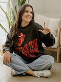 Rolling Stones Texas Tech Dazed Black Oversized Crew Sweatshirt
