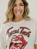 Rolling Stones Texas Tech Tie Dye Lick White CC Tee