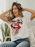 Rolling Stones Texas Tech Tie Dye Lick White CC Tee