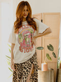 Rolling Stones Vintage Concert Off White Thrifted Distressed Tee