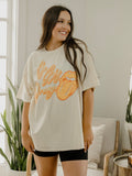 Rolling Stones Vols Go Big Orange Malibu Puff Ink Off White Thrifted Tee