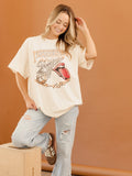 Rolling Stones Volunteers Basketball Net Off White Thrifted Tee