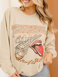 Rolling Stones Volunteers Basketball Net Sand Thrifted Sweatshirt