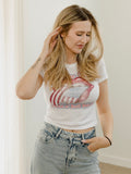 Rolling Stones World's Greatest Band White Micro Cropped Tee