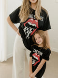 Rolling Stones Zip Code Night Black Thrifted Distressed Tee