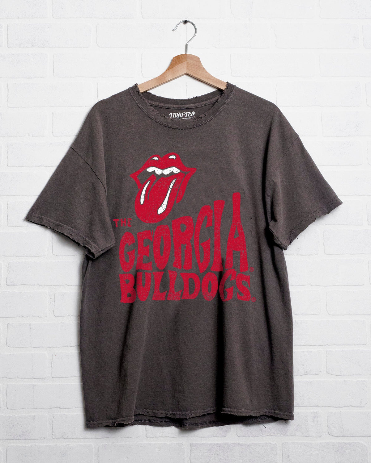 Rolling Stones UGA Bulldogs Dazed Charcoal Thrifted Tee