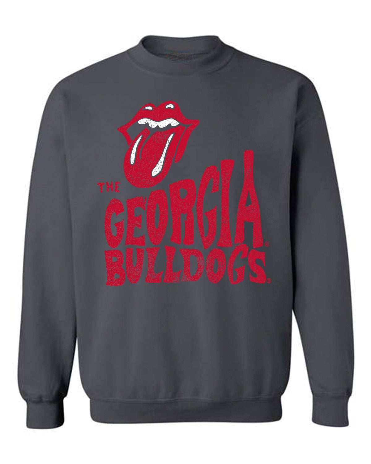 Rolling Stones UGA Bulldogs Dazed Charcoal Thrifted Sweatshirt