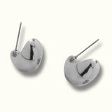 Silver Chunky Teardrop Hoops